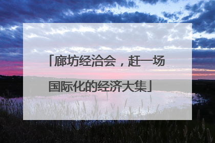 廊坊经洽会，赶一场国际化的经济大集