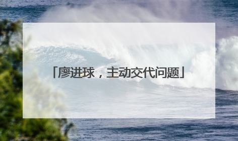 廖进球，主动交代问题