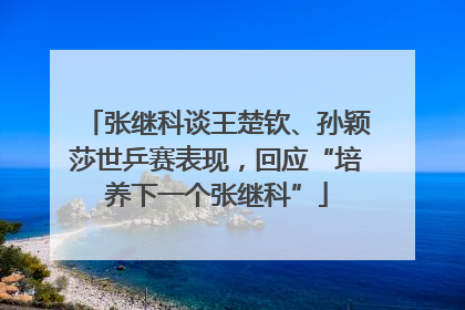 张继科谈王楚钦、孙颖莎世乒赛表现，回应“培养下一个张继科”