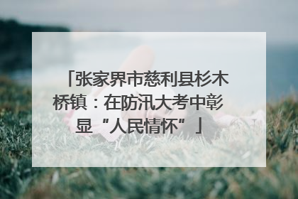 张家界市慈利县杉木桥镇：在防汛大考中彰显“人民情怀”