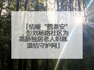 情暖“鹤耋安”，彭刘杨路社区为高龄独居老人织就温情守护网