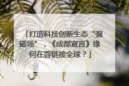 打造科技创新生态“强磁场”，《成都宣言》缘何在蓉链接全球？