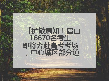 扩散周知！眉山16670名考生即将奔赴高考考场，中心城区部分道路将禁止通行