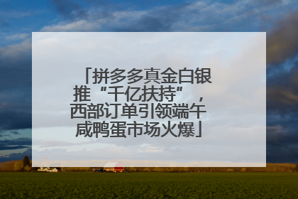 拼多多真金白银推“千亿扶持”，西部订单引领端午咸鸭蛋市场火爆