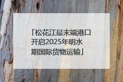 松花江最末端港口开启2025年明水期国际货物运输