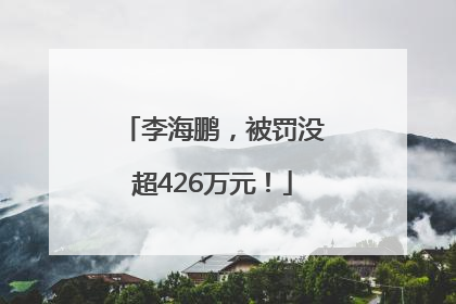 李海鹏，被罚没超426万元！