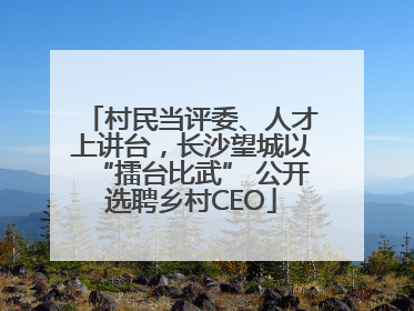 村民当评委、人才上讲台，长沙望城以“擂台比武” 公开选聘乡村CEO