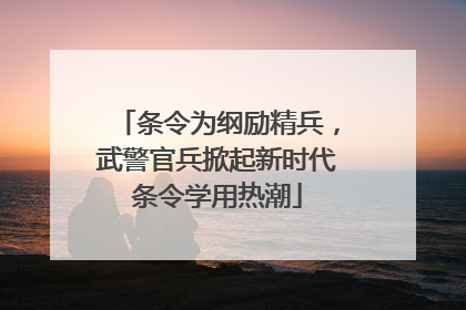 条令为纲励精兵，武警官兵掀起新时代条令学用热潮