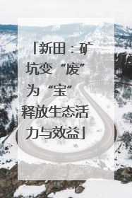 新田：矿坑变“废”为“宝” 释放生态活力与效益