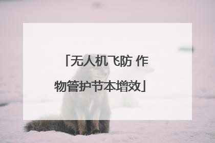 无人机飞防 作物管护节本增效