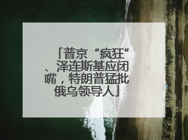 普京“疯狂”、泽连斯基应闭嘴，特朗普猛批俄乌领导人