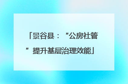 景谷县：“公房社管”提升基层治理效能