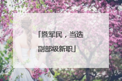 暨军民，当选副部级新职