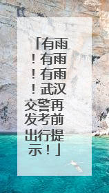 有雨！有雨！有雨！武汉交警再发考前出行提示！