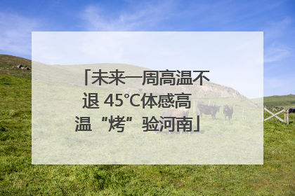 未来一周高温不退 45℃体感高温“烤”验河南