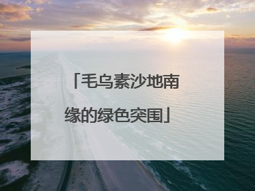 毛乌素沙地南缘的绿色突围
