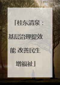 桂东清泉：基层治理提效能 改善民生增福祉