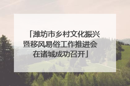 潍坊市乡村文化振兴暨移风易俗工作推进会在诸城成功召开
