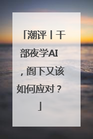 潮评丨干部夜学AI，阁下又该如何应对？