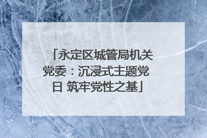 永定区城管局机关党委：沉浸式主题党日 筑牢党性之基
