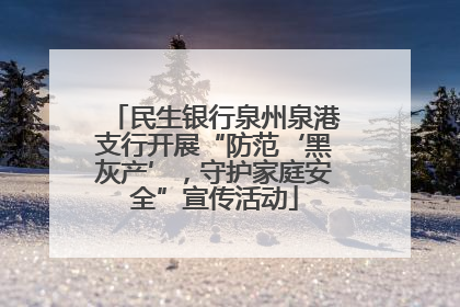 民生银行泉州泉港支行开展“防范‘黑灰产’，守护家庭安全”宣传活动