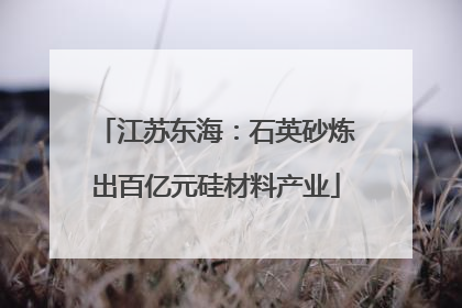 江苏东海：石英砂炼出百亿元硅材料产业