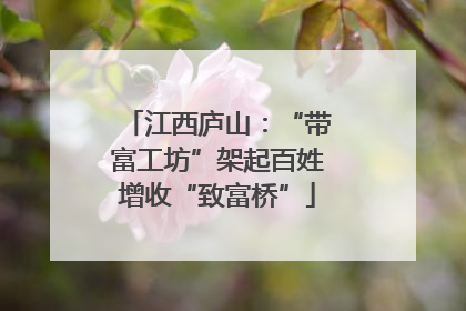 江西庐山：“带富工坊”架起百姓增收“致富桥”