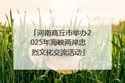 河南商丘市举办2025年海峡两岸忠烈文化交流活动