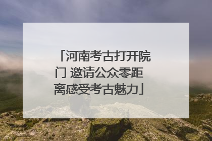 河南考古打开院门 邀请公众零距离感受考古魅力
