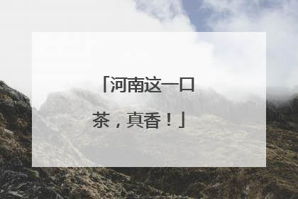 河南这一口茶，真香！
