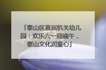 泰山区直属机关幼儿园：欢乐六一迎端午，泰山文化润童心