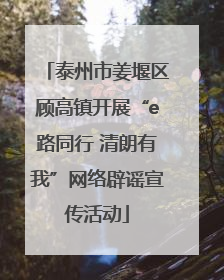 泰州市姜堰区顾高镇开展“e路同行 清朗有我”网络辟谣宣传活动