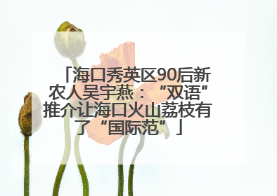 海口秀英区90后新农人吴宇燕：“双语”推介让海口火山荔枝有了“国际范”