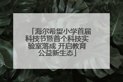 海尔希望小学首届科技节暨首个科技实验室落成 开启教育公益新生态
