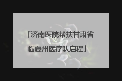 济南医院帮扶甘肃省临夏州医疗队启程
