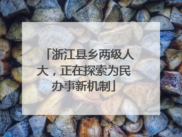 浙江县乡两级人大，正在探索为民办事新机制