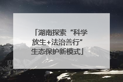 湖南探索“科学放生+法治善行”生态保护新模式