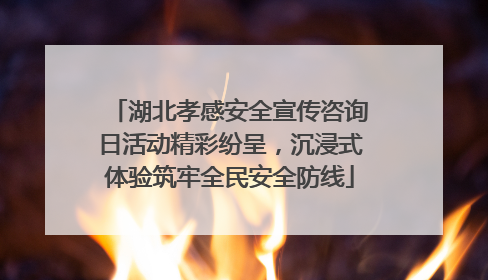 湖北孝感安全宣传咨询日活动精彩纷呈，沉浸式体验筑牢全民安全防线