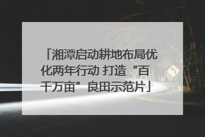 湘潭启动耕地布局优化两年行动 打造“百千万亩”良田示范片