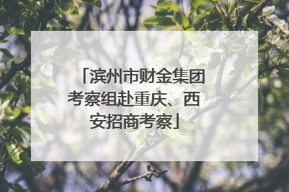 滨州市财金集团考察组赴重庆、西安招商考察