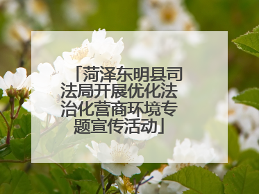 菏泽东明县司法局开展优化法治化营商环境专题宣传活动