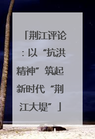 荆江评论：以“抗洪精神”筑起新时代“荆江大堤”