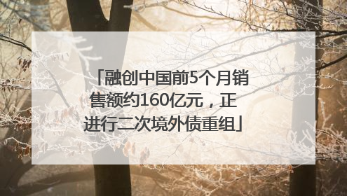 融创中国前5个月销售额约160亿元，正进行二次境外债重组