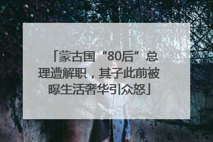 蒙古国“80后”总理遭解职，其子此前被曝生活奢华引众怒