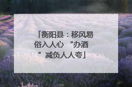 衡阳县：移风易俗入人心 “办酒”减负人人夸