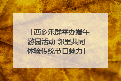 西乡乐群举办端午游园活动 邻里共同体验传统节日魅力