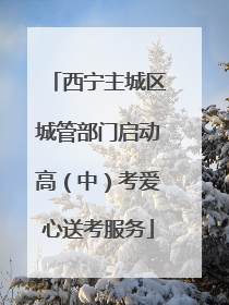 西宁主城区城管部门启动高（中）考爱心送考服务