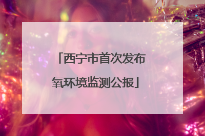 西宁市首次发布氧环境监测公报