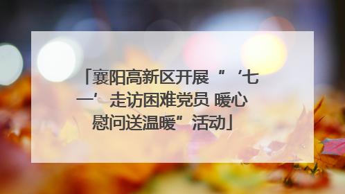 襄阳高新区开展“‘七一’走访困难党员 暖心慰问送温暖”活动