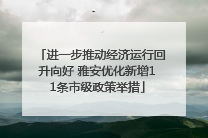 进一步推动经济运行回升向好 雅安优化新增11条市级政策举措